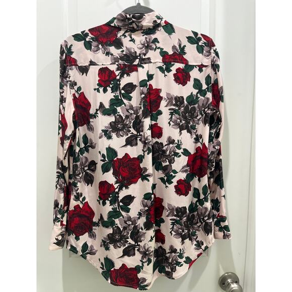 Equipment Rose Print 100% Silk Button Up Sz XS - Picture 7 of 8